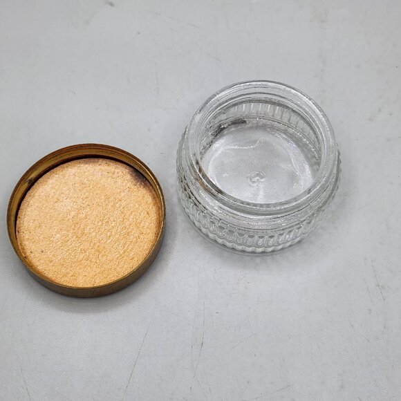 Antique 3 Jar Dresser Vanity Set Celluloid Green Floral 2 Powder Puffs - Picture 15 of 16